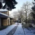 der Gehweg neben dem Haus