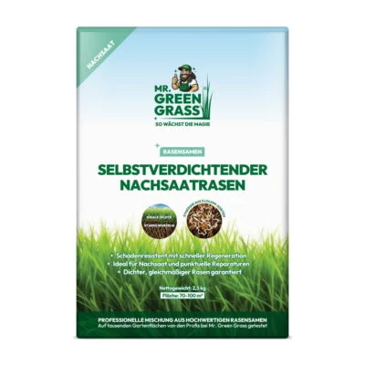 Selbstverdichtender Nachsaatrasen – Rasensamen – Mr. Green Grass® 